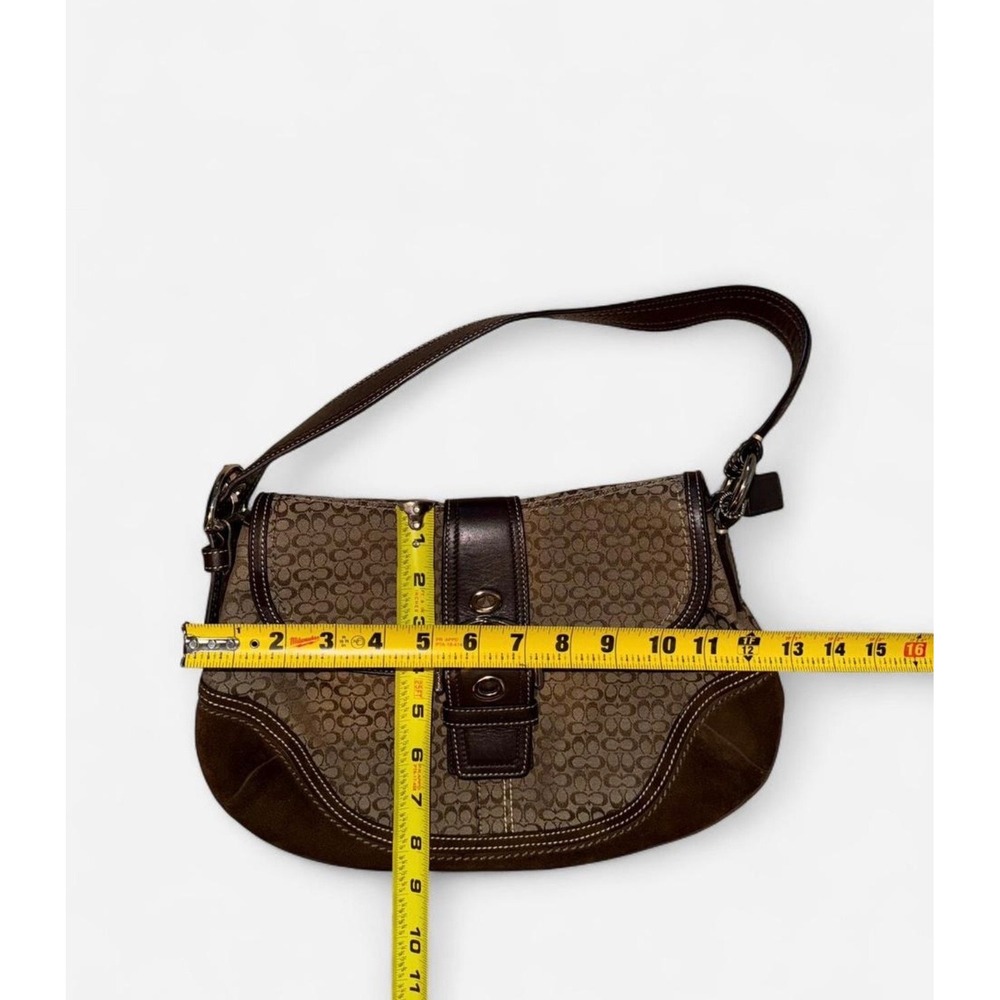 Coach Soho Signature Flap Brown Jacquard Leather Shoulder Bag F10926 - Picture 8 of 8